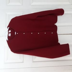 Vintage ashley 100% wool waist jacket coat ruby red size 17/18 L / xl